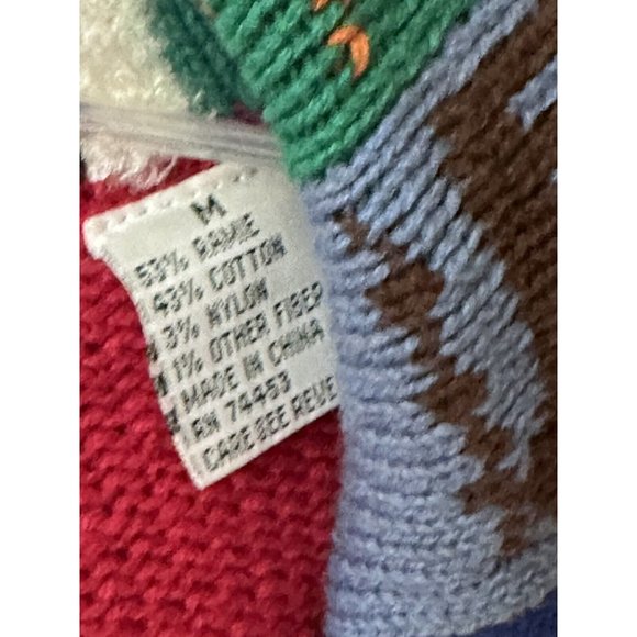 Vtg Design Options Philip Jane Gordon Sweater Snowman Patchwork Collar Button - Picture 6 of 11